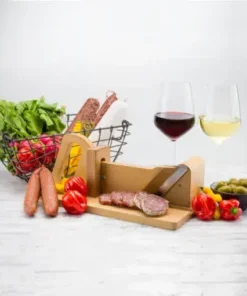 19th Century Wooden Sausage Cutter & Salami Slicer Machine